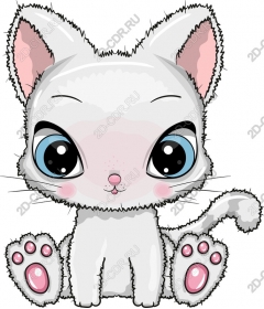  Fluffy cartoon kitten