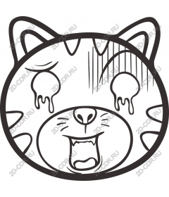Playful cartoon cat face