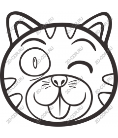  Winking cat face