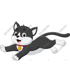  Игривый прыгающий кот