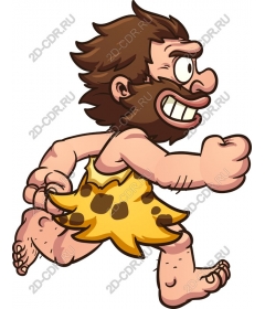 Funny cartoon caveman