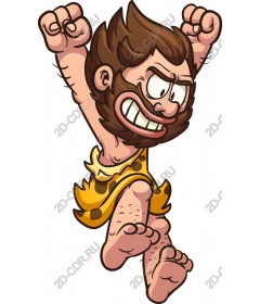 Dynamic cartoon caveman