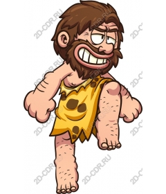 Playful cartoon caveman