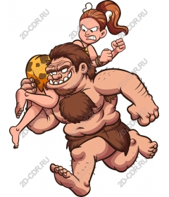  Caveman carries cavewoman