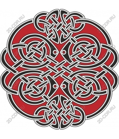  Celtic knot-complex red and black