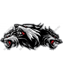  Triple Wolf Head