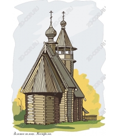 Wooden church in a rustic style