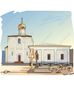  Elegant church with a golden dome