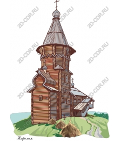 Wooden church in a rustic style