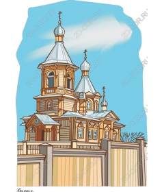 Wooden church in a rustic style