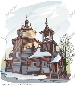  Деревянная церковь в деревенском стиле