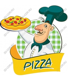 Funny chef pizza