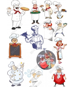 Set chef set cooking clipart