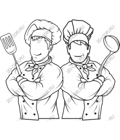 Two confident cook