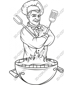 The chef at the barbecue