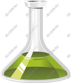 Green laboratory flask