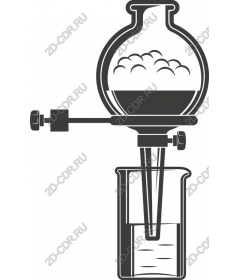 Лабораторная колба и холодильник