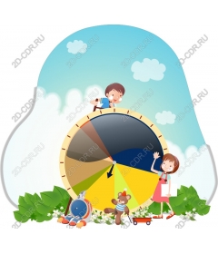 Happy children and the color wheel