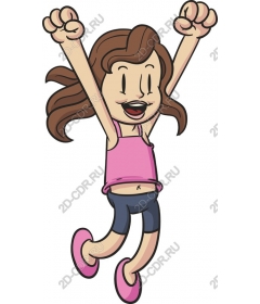  Joyful girl jumping