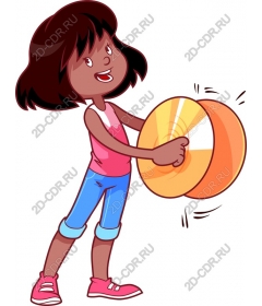 Cheerful girl with gyroscope