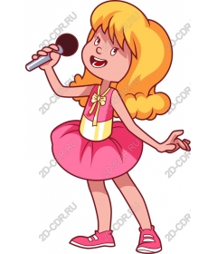 Funny singing girl