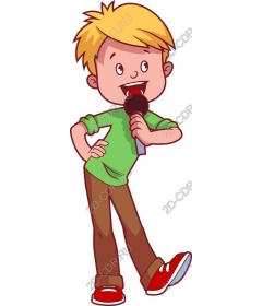 Funny singing boy