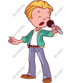 Cheerful young singer