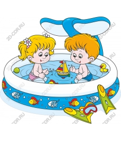  Joyful summer playing in the pool