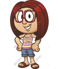 Funny cartoon girl