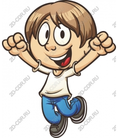  Joyful cartoon boy