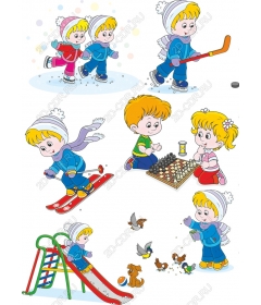 Игривый зимний детский комплект
