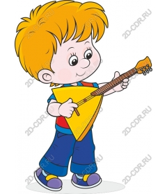  Adorable boy with a balalaika
