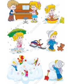 The set of seasonal activities for children Whimsical