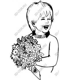  Happy child with a bouquet