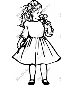  Adorable vintage girl with flowers