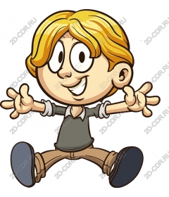 Funny cartoon boy