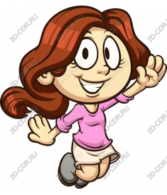 Funny cartoon girl