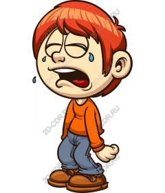Expressive cartoon boy