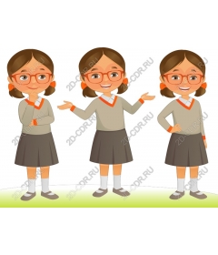 Cheerful schoolgirl