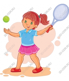 Cheerful girl playing tennis
