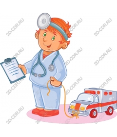  Charming young doctor with ambulance
