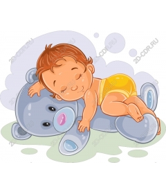  Dreaming child on a Teddy bear