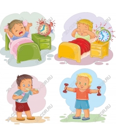  Morning routine: children set