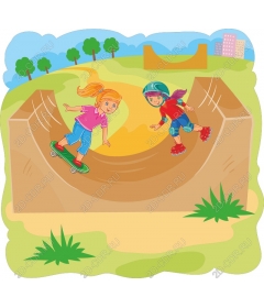 Girls seeking thrills at the skate Park