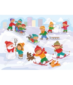 Winter adventure - Children in the snow