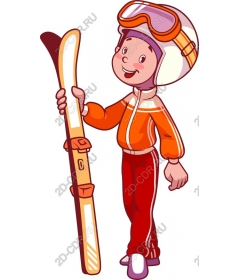 Cheerful young skier
