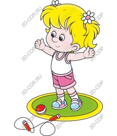  Happy child jumping rope