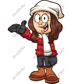 Cheerful winter girl