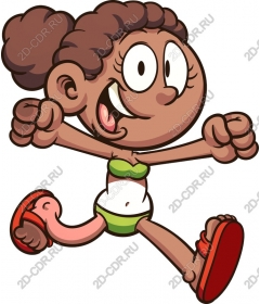  Energetic running girl