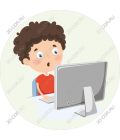 Curious child, dealing with computer